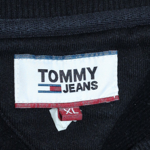 Tommy Jeans Men's Black XL Pullover Sweatshirt Crew Neck Cotton