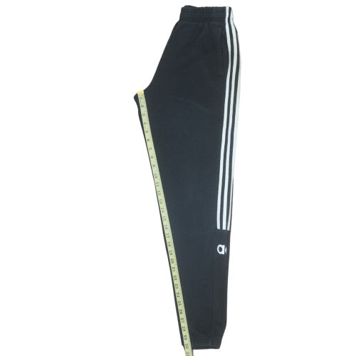 Adidas Boys Black 13-14 Years Track Pants Tapered Fleece Activewear Trousers