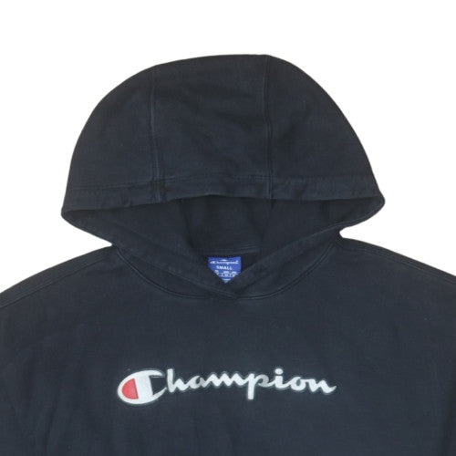 Champion Men's Black Pullover Hoodie Small Embroidered Logo