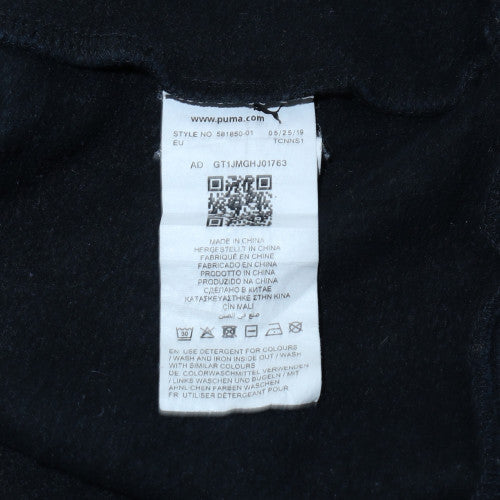 Puma Mens Black Small Crew Neck Pullover Sweatshirt Logo Classic