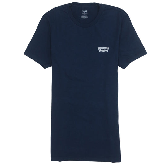 Levi's Men's Blue Slim Fit Crew Neck Cotton T-Shirt Size S