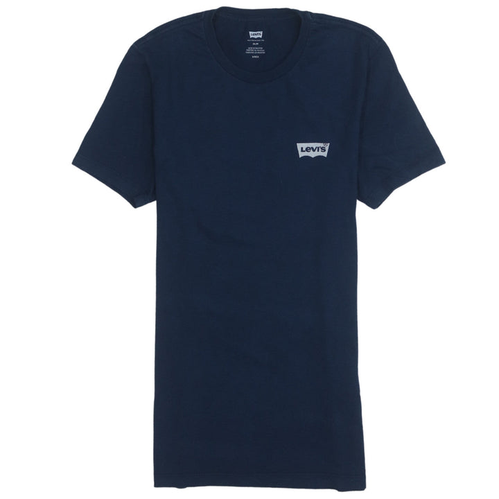Levi's Men's Blue Slim Fit Crew Neck Cotton T-Shirt Size S