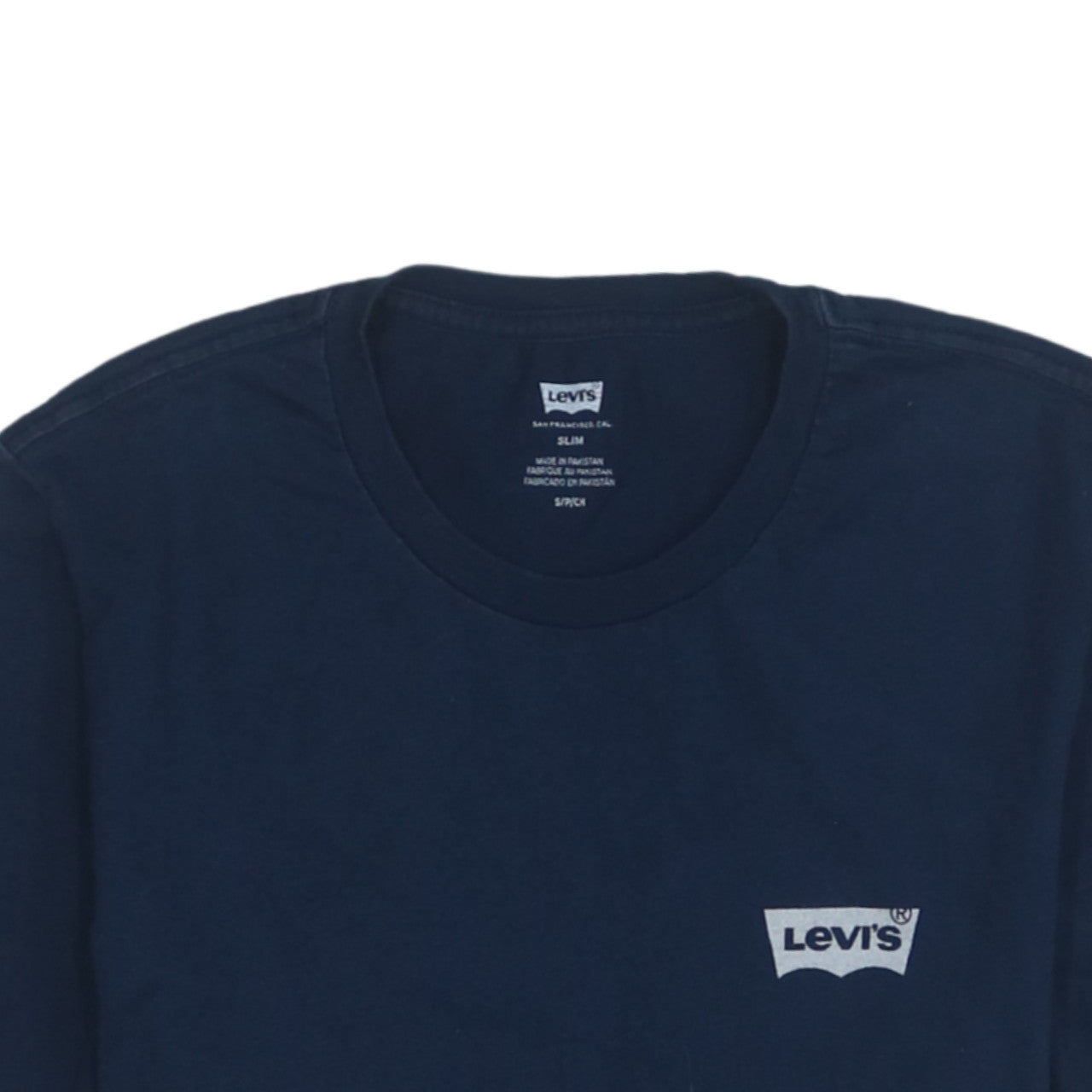 Levi's Men's Blue Slim Fit Crew Neck Cotton T-Shirt Size S