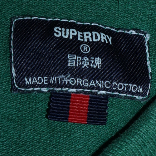 Superdry Men’s Green Organic Cotton Short Sleeve Polo Shirt Size M