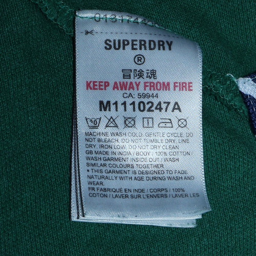 Superdry Men’s Green Organic Cotton Short Sleeve Polo Shirt Size M