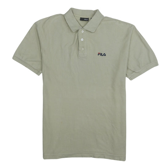 FILA Mens Beige Cotton Polo Shirt Size L Short Sleeve Casual Top