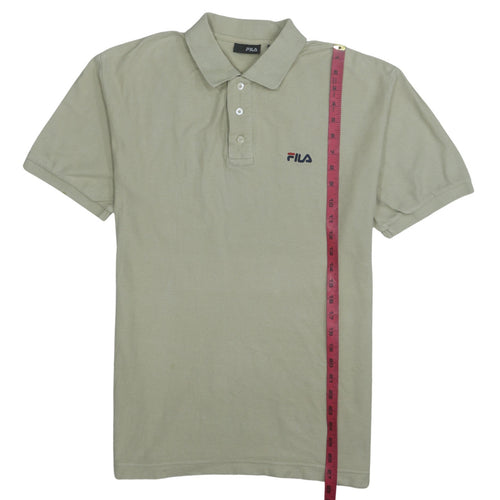 FILA Mens Beige Cotton Polo Shirt Size L Short Sleeve Casual Top