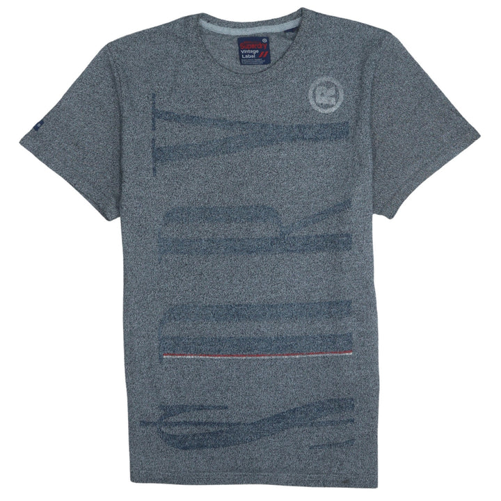 Superdry Men's Blue Vintage Label Graphic Crew Neck T-Shirt Size M