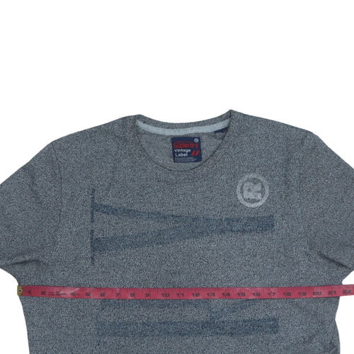 Superdry Men's Blue Vintage Label Graphic Crew Neck T-Shirt Size M