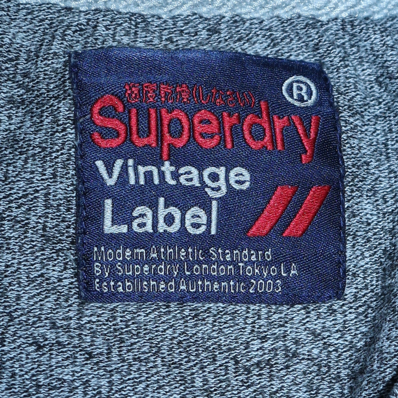 Superdry Men's Blue Vintage Label Graphic Crew Neck T-Shirt Size M