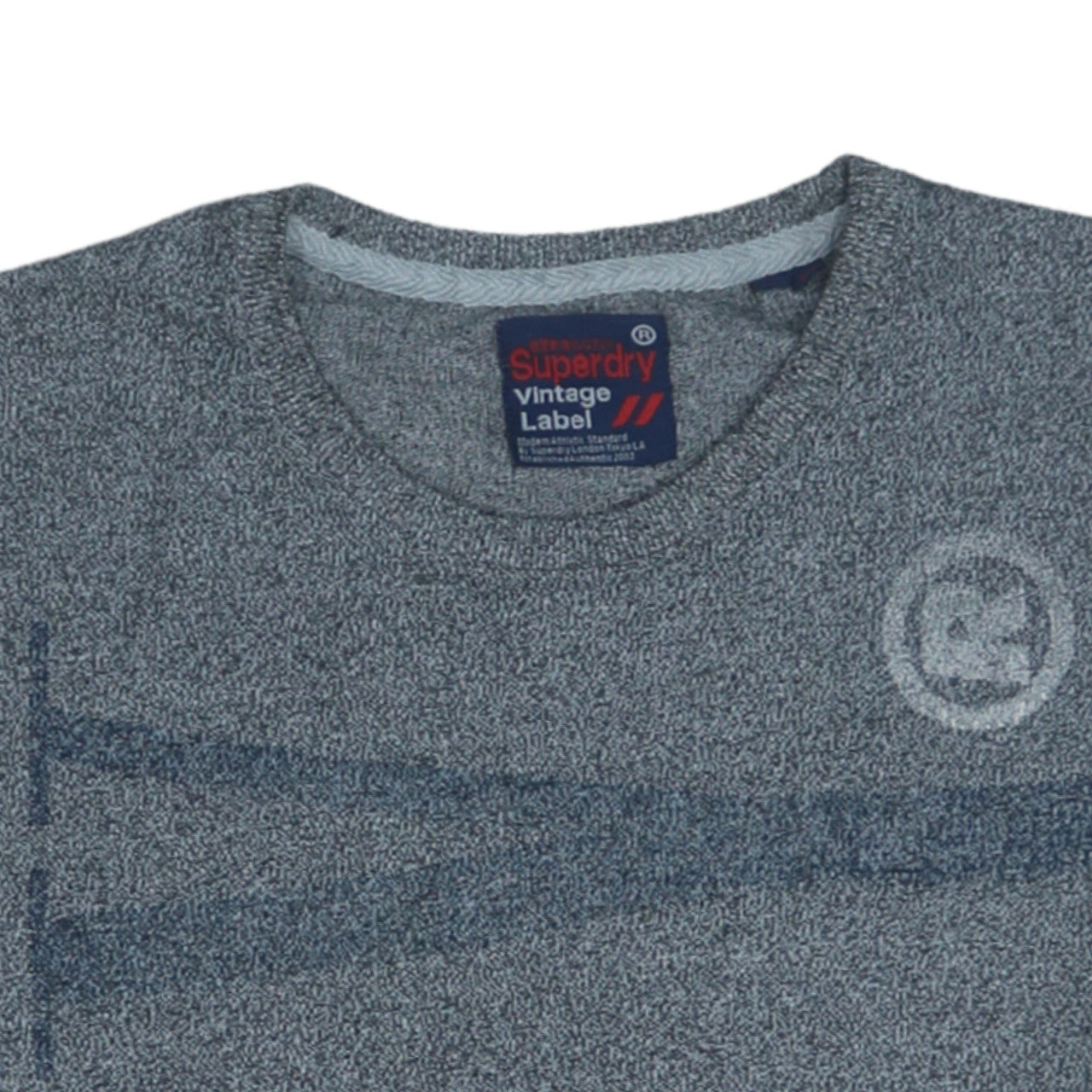 Superdry Men's Blue Vintage Label Graphic Crew Neck T-Shirt Size M