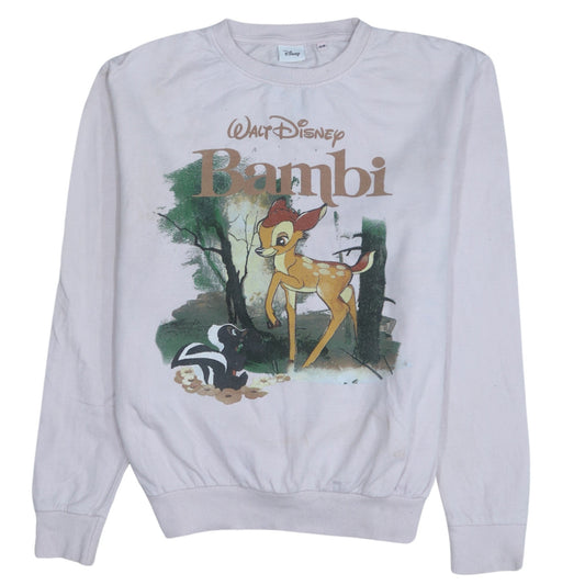 Disney Women’s Beige Bambi Printed Cotton Sweatshirt Size 10 M