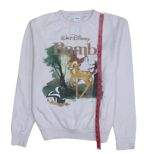 Disney Women’s Beige Bambi Printed Cotton Sweatshirt Size 10 M