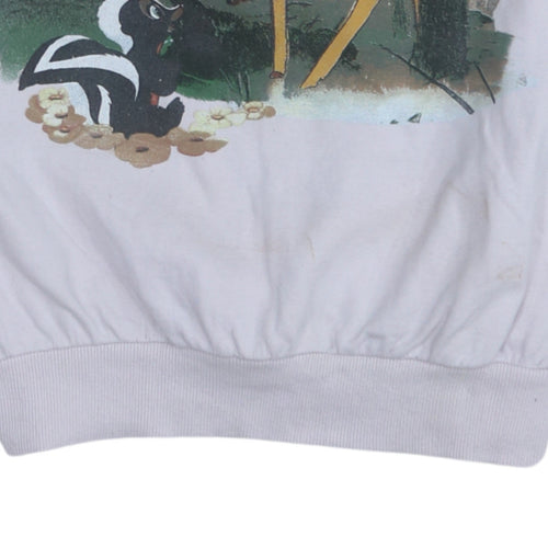 Disney Women’s Beige Bambi Printed Cotton Sweatshirt Size 10 M