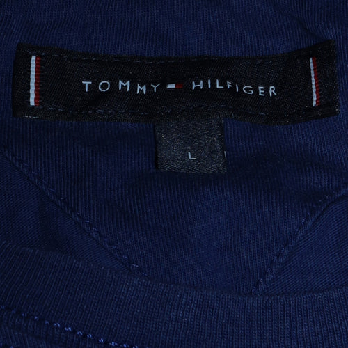 Tommy Hilfiger Men's Blue Cotton Crew Neck T-Shirt Size L