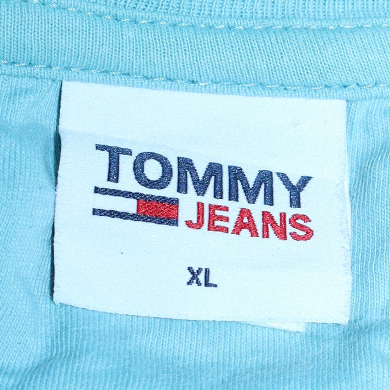 Tommy Jeans Men's Blue Graphic Logo T-Shirt XL Cotton Crew Neck