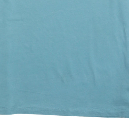 Tommy Jeans Men's Blue Graphic Logo T-Shirt XL Cotton Crew Neck
