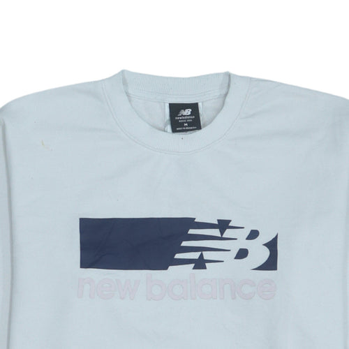 New Balance Men's White Logo Pullover Sweatshirt Size M