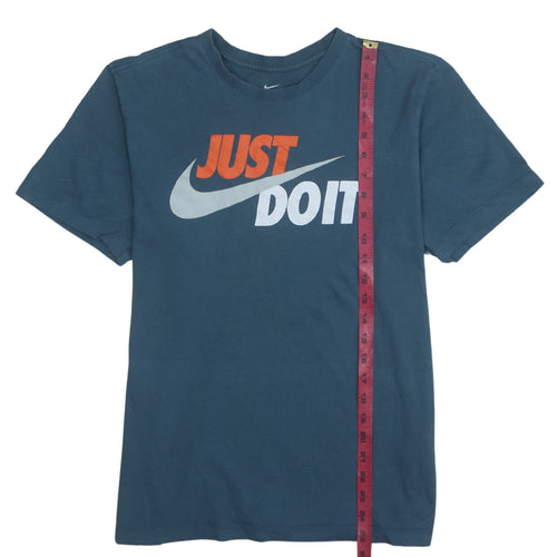 Nike Men's Blue 'Just Do It' Graphic Crew Neck Short Sleeve T-Shirt M