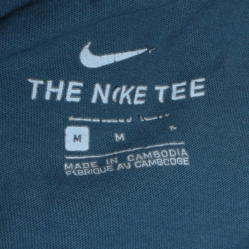 Nike Men's Blue 'Just Do It' Graphic Crew Neck Short Sleeve T-Shirt M