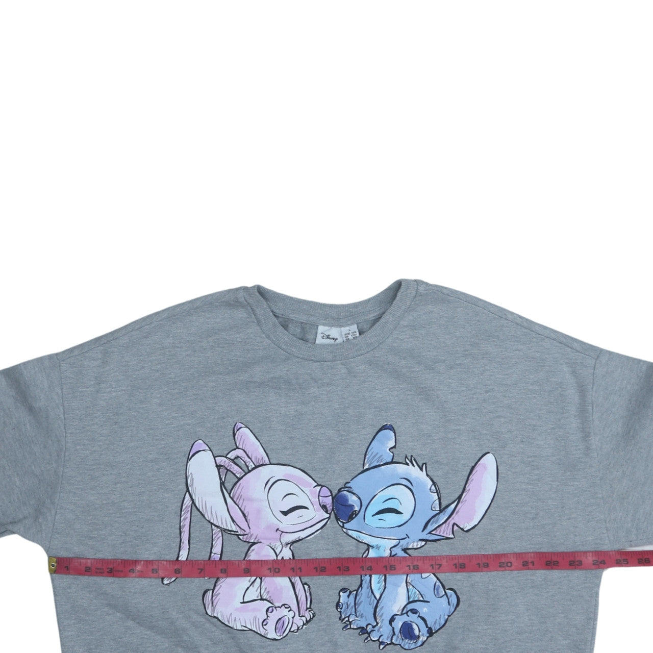Disney Women Grey Lilo & Stitch Long Sleeve Pullover Sweatshirt Size L