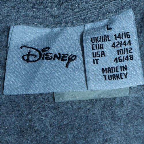 Disney Women Grey Lilo & Stitch Long Sleeve Pullover Sweatshirt Size L