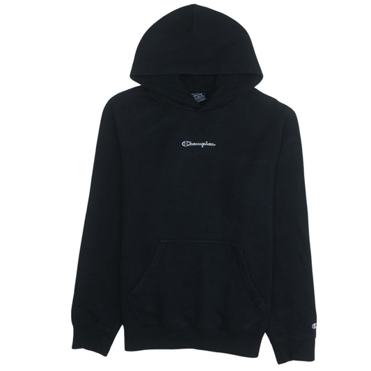 Champion Men's Black Pullover Hoodie Medium Fleece Logo Sweatshirt