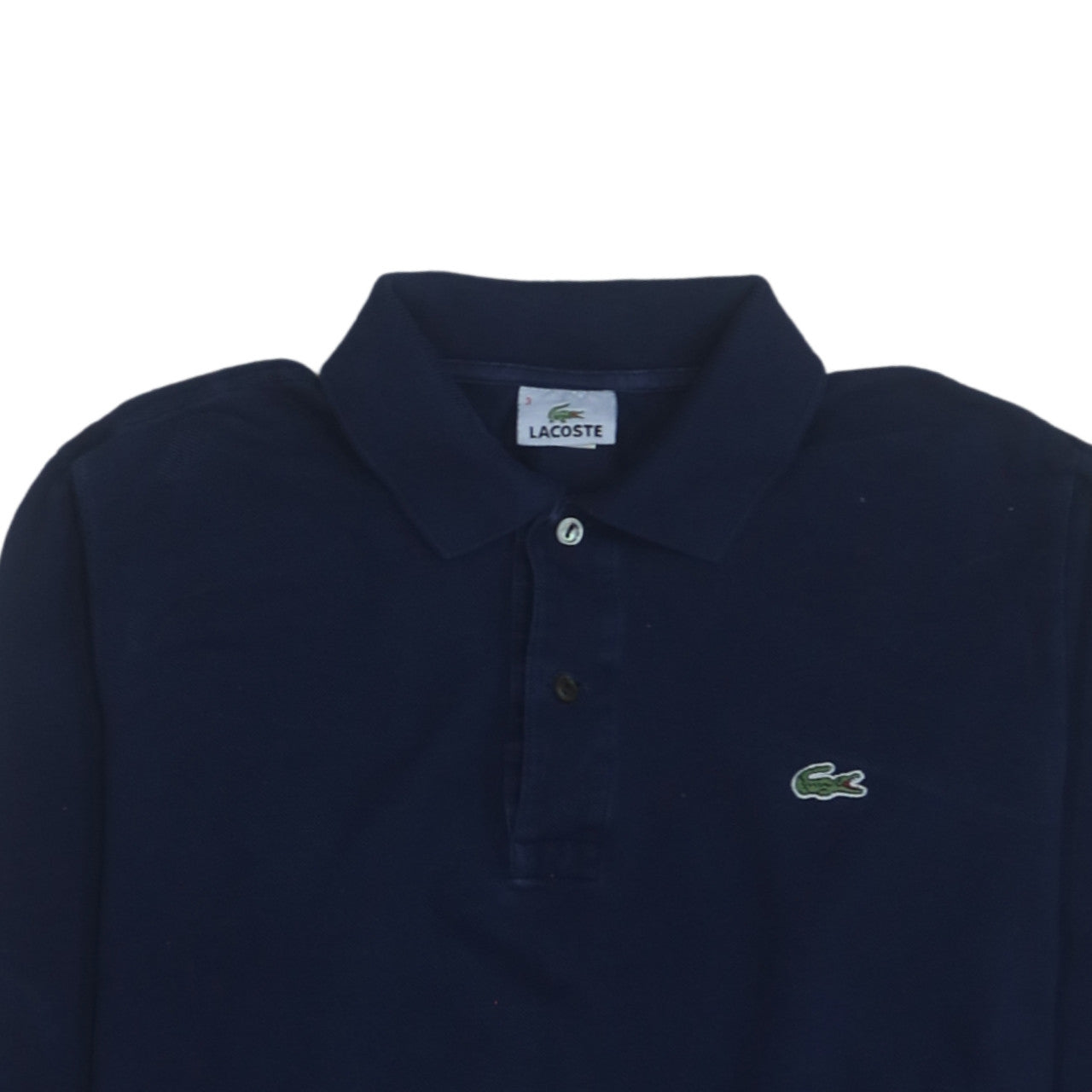 Lacoste Men's Blue Long Sleeve Collared Henley Sweatshirt M