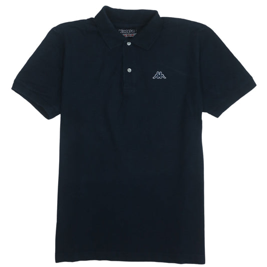Kappa Men's Black Cotton Polo Shirt Size L Short Sleeve Casual