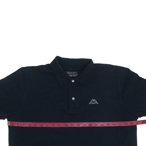Kappa Men's Black Cotton Polo Shirt Size L Short Sleeve Casual