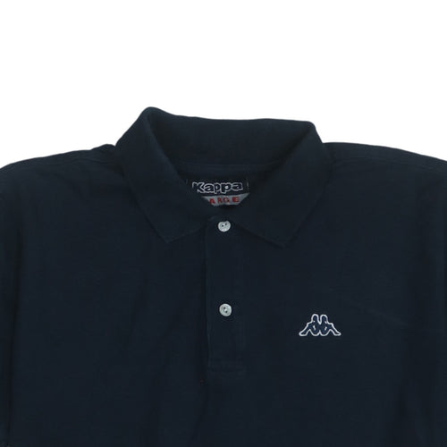 Kappa Men's Black Cotton Polo Shirt Size L Short Sleeve Casual