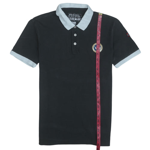 Napapijri Men Black Regular Fit Cotton Polo Shirt M