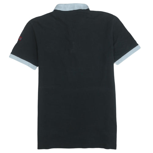 Napapijri Men Black Regular Fit Cotton Polo Shirt M