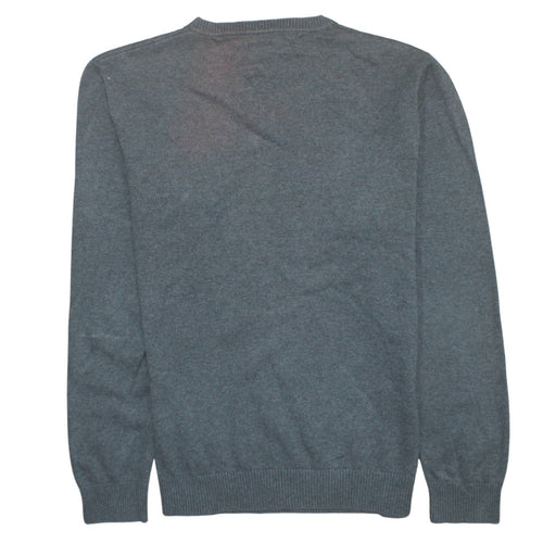 Tommy Hilfiger Men's Grey V-Neck Cotton Knit Sweatshirt Size L