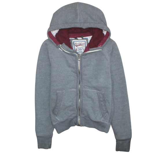 Superdry Men's Grey Full Zip Hoodie M Fleece Lined Winter Warm