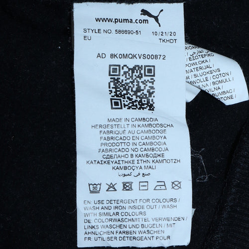 Puma Men's Black Pullover Hoodie Size L Sports Fleece Sweatshirt