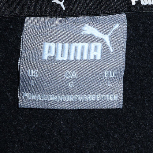 Puma Men's Black Pullover Hoodie Size L Sports Fleece Sweatshirt