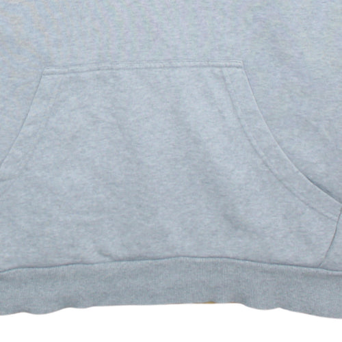 Adidas Mens Grey Pullover Hoodie L Logo Sports Cotton Blend