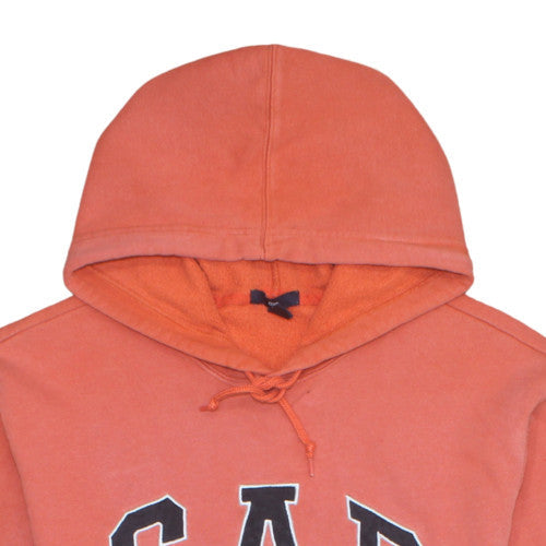 GAP Women’s Orange Pullover Hoodie L Logo Graphic Casual Fleece