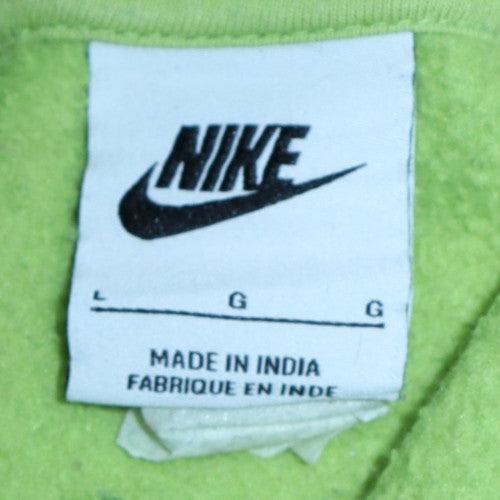 Nike Women’s Green Pullover Hoodie L Cotton Fleece Casual