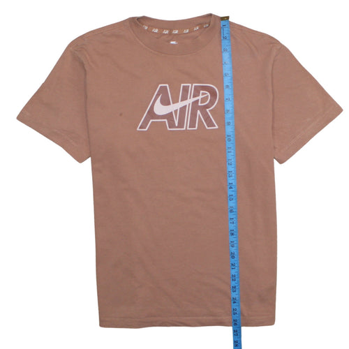 Nike Men's Brown Air Logo Loose Fit Cotton T-Shirt Size S