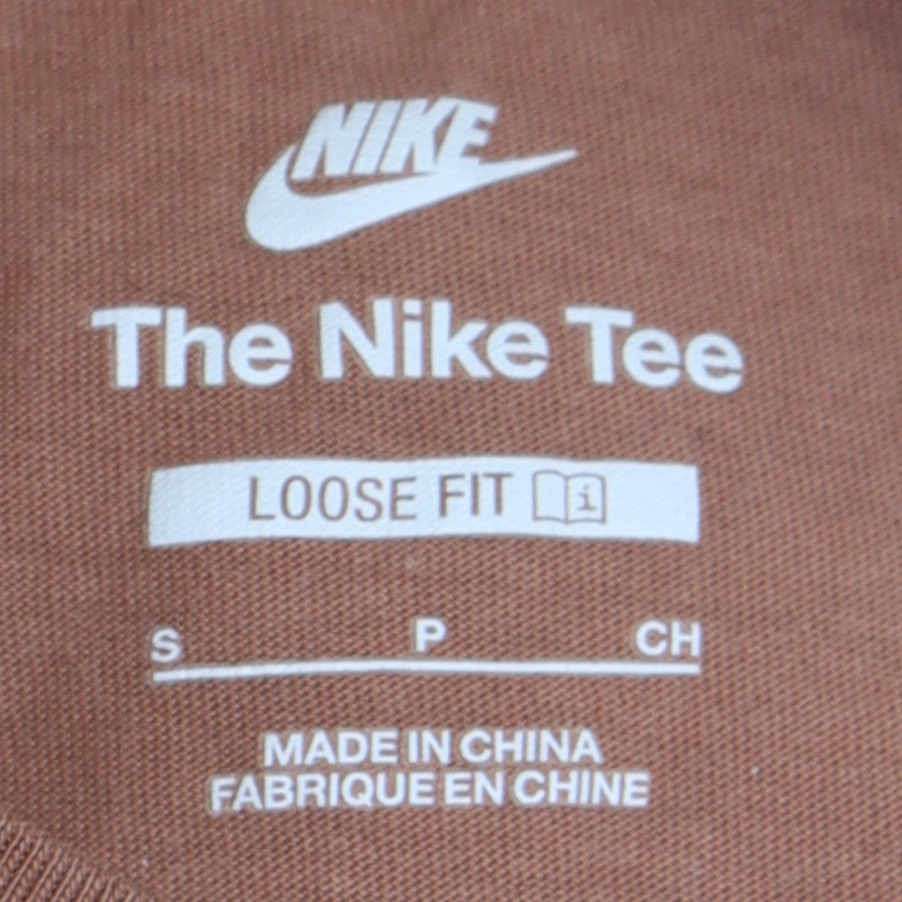 Nike Men's Brown Air Logo Loose Fit Cotton T-Shirt Size S