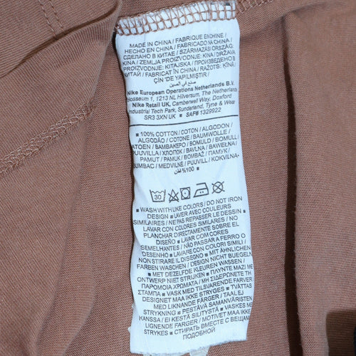 Nike Men's Brown Air Logo Loose Fit Cotton T-Shirt Size S