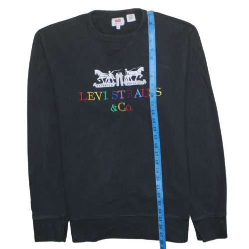Levi Strauss Men's Black Embroidered Logo Pullover Sweatshirt Size M