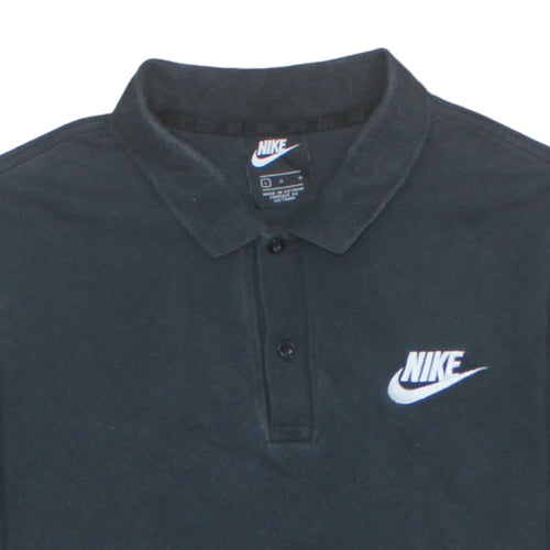 Nike Men's Black Cotton Short Sleeve Polo Shirt Size L