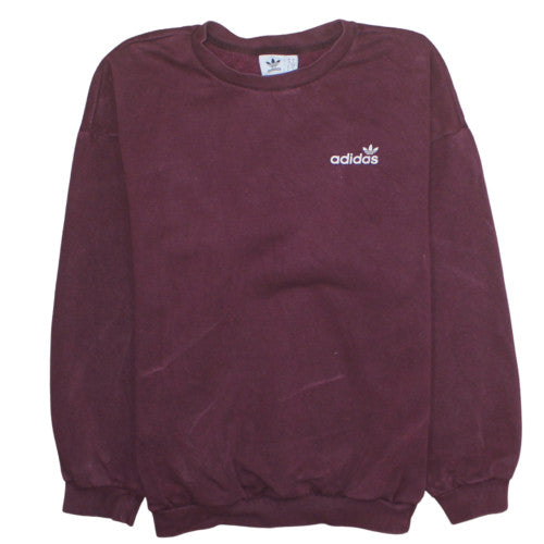 Adidas Women's Burgundy Crew Neck Sweatshirt Size 10 Cotton Blend
