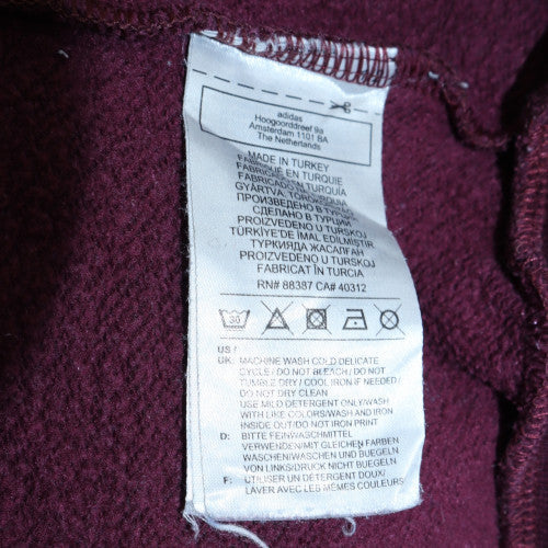 Adidas Women's Burgundy Crew Neck Sweatshirt Size 10 Cotton Blend