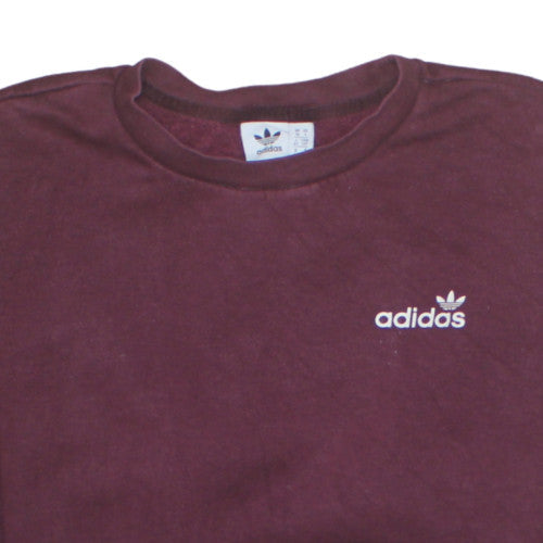 Adidas Women's Burgundy Crew Neck Sweatshirt Size 10 Cotton Blend