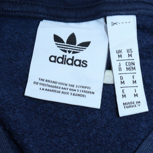 Adidas Men's Blue Pullover Hoodie M Logo Fleece Sportswear