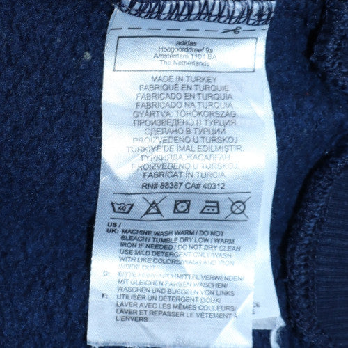 Adidas Men's Blue Pullover Hoodie M Logo Fleece Sportswear